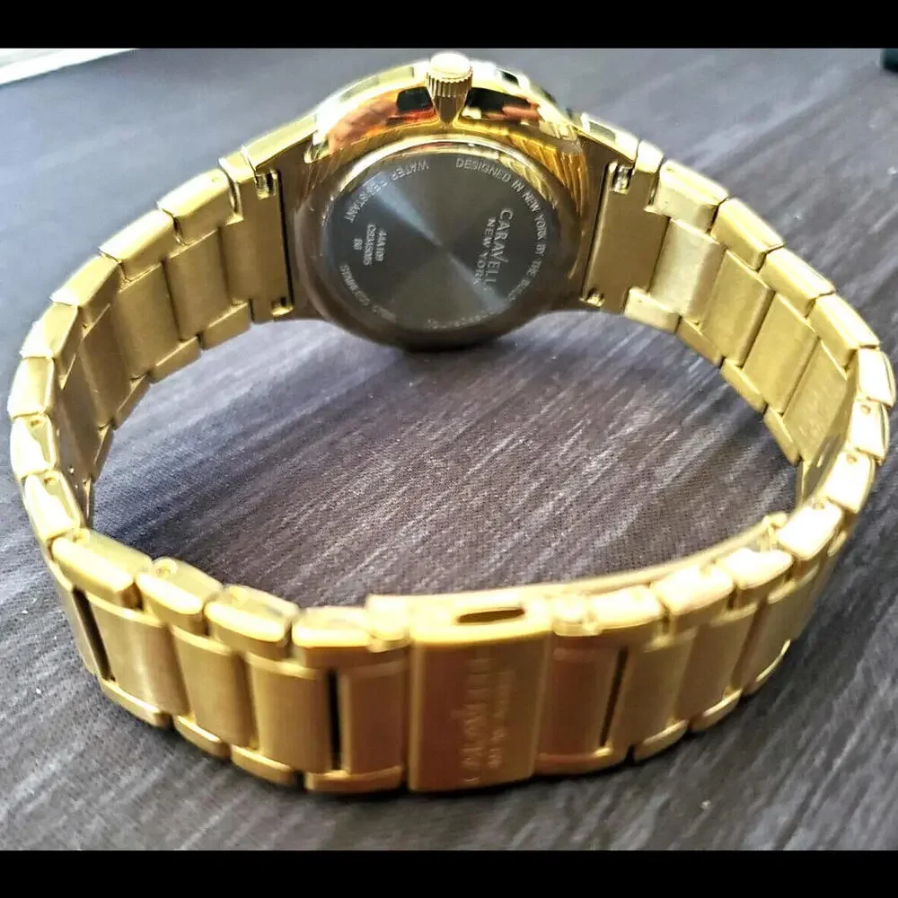 Caravelle Bulova Men's Day‎ Date Dress Watch Sunburst Dial
